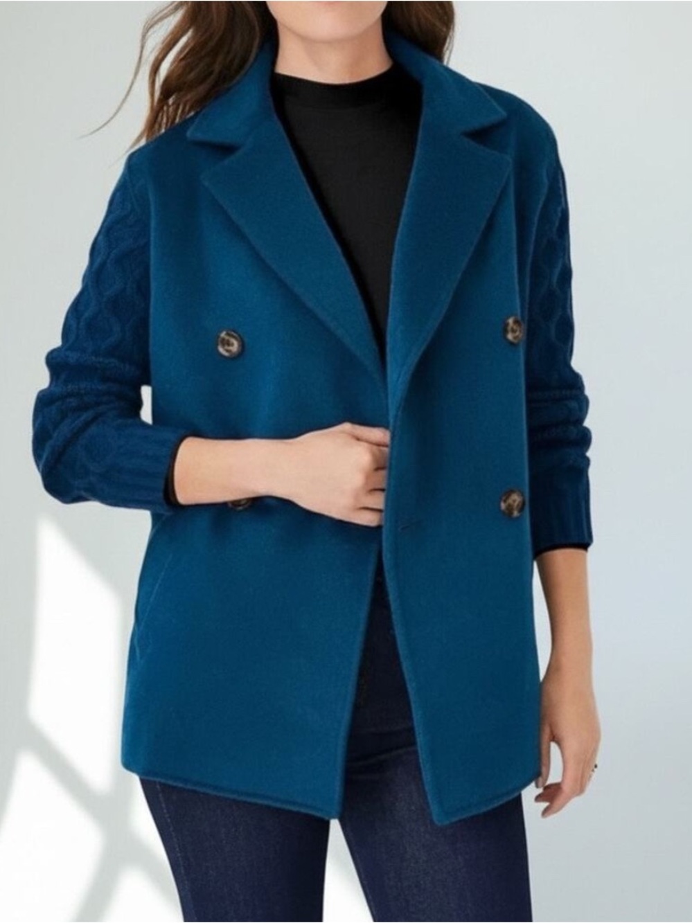 Ann Taylor Sea Storm Women’s Double-Breasted Jacket